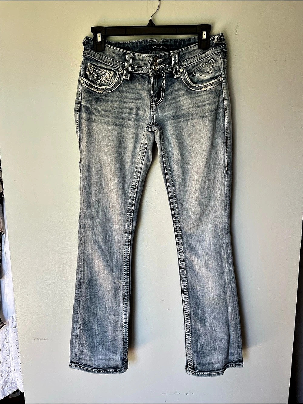 Vigoss Slim Boot Bootcut Jeans Blue, Size 1/2